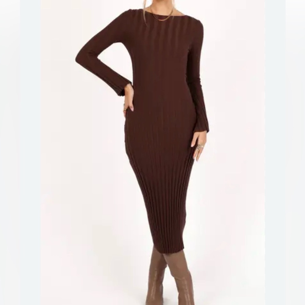 Petal & Pup Chocolate Long Sleeve Dress